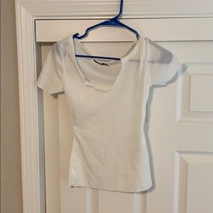 White Scoop Neck